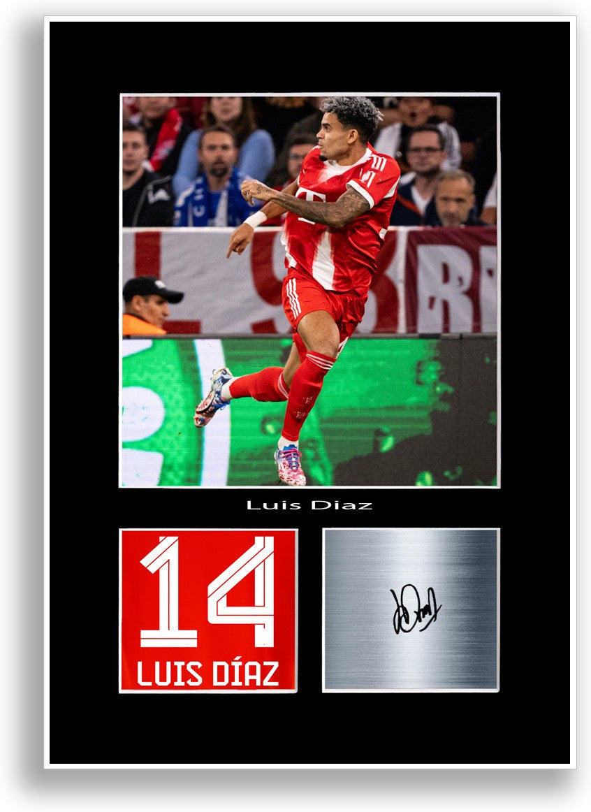 Luis Diaz Football Player Poster Signed Print Photo A4 Wall Art Gift Idea