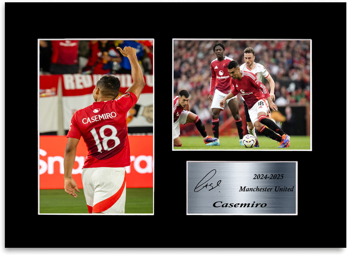 Casemiro Man United Player mounted display by LJW Prints