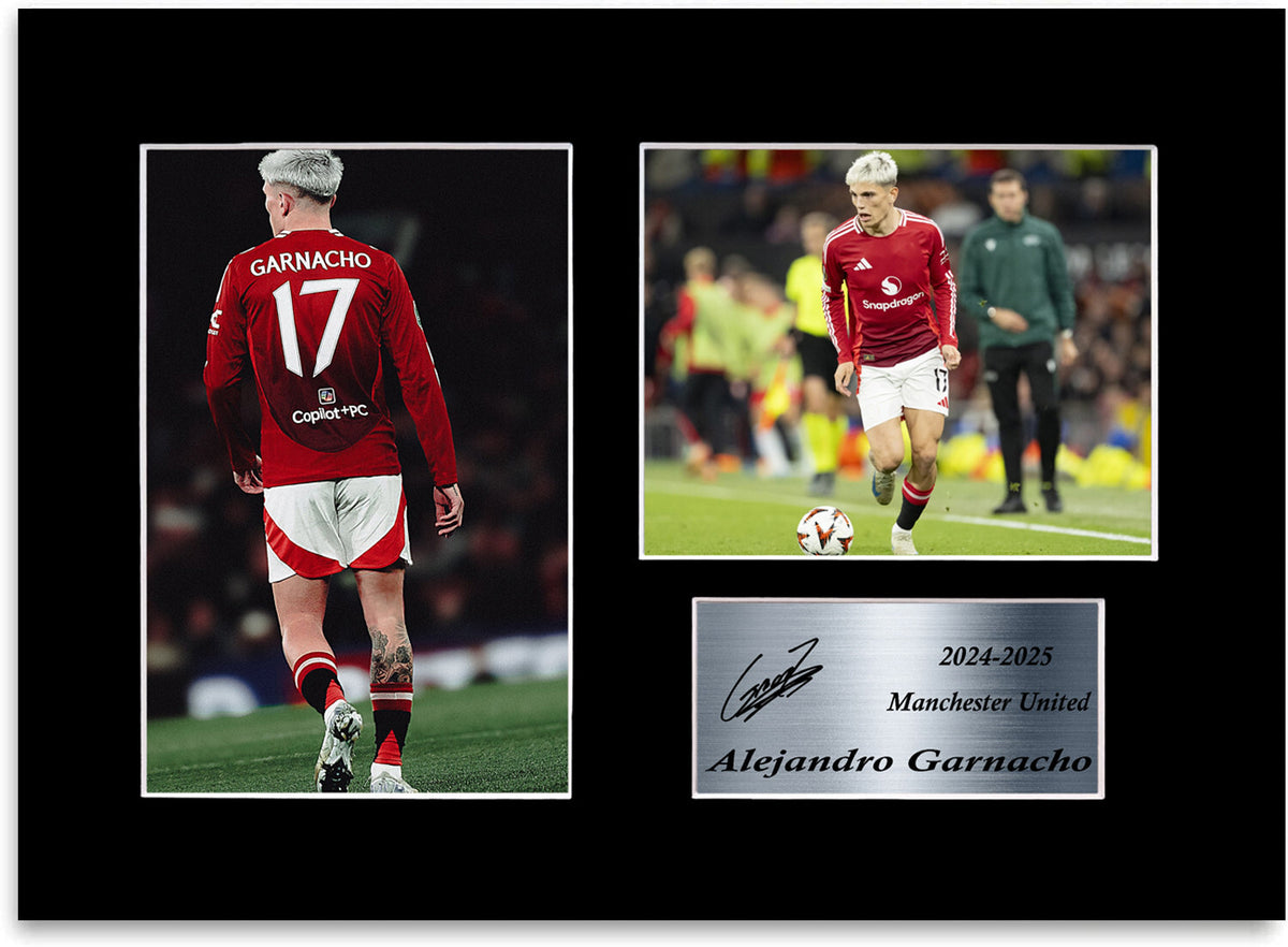 Alejandro Garnacho Man United Player mounted display by LJW Prints