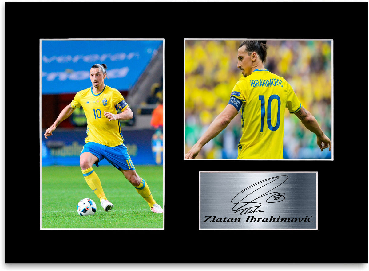 Zlatan Ibrahimovic Sweden Football Player A4 Signed Photo Display Mount Poster