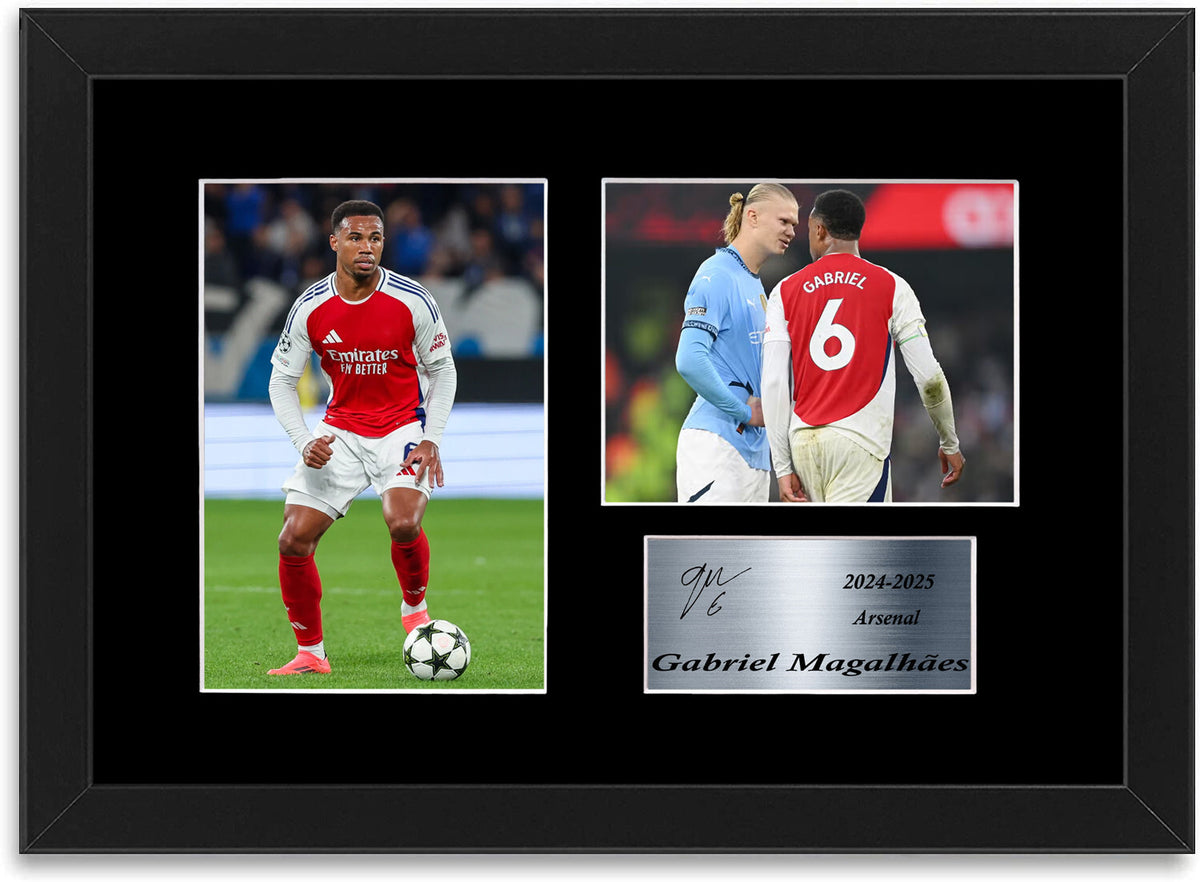 Gabriel Magalhaes Arsenal Player framed print by LJW Prints
