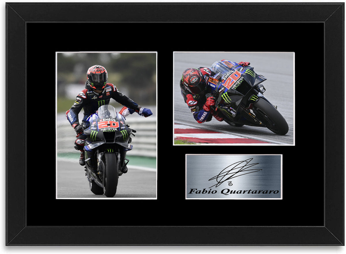 Fabio Quartararo Motorcycle Racer Poster Signed Autograph Photo Display Mount A4