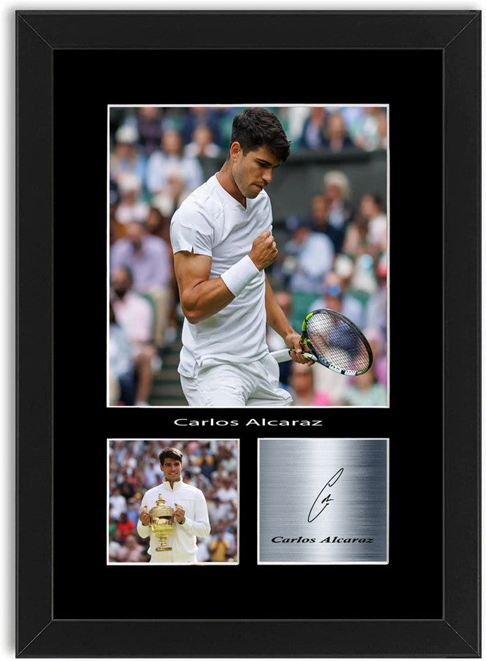 Carlos Alcaraz Tennis Player Print Signed Photo Poster Print A4 Wall Art Framed