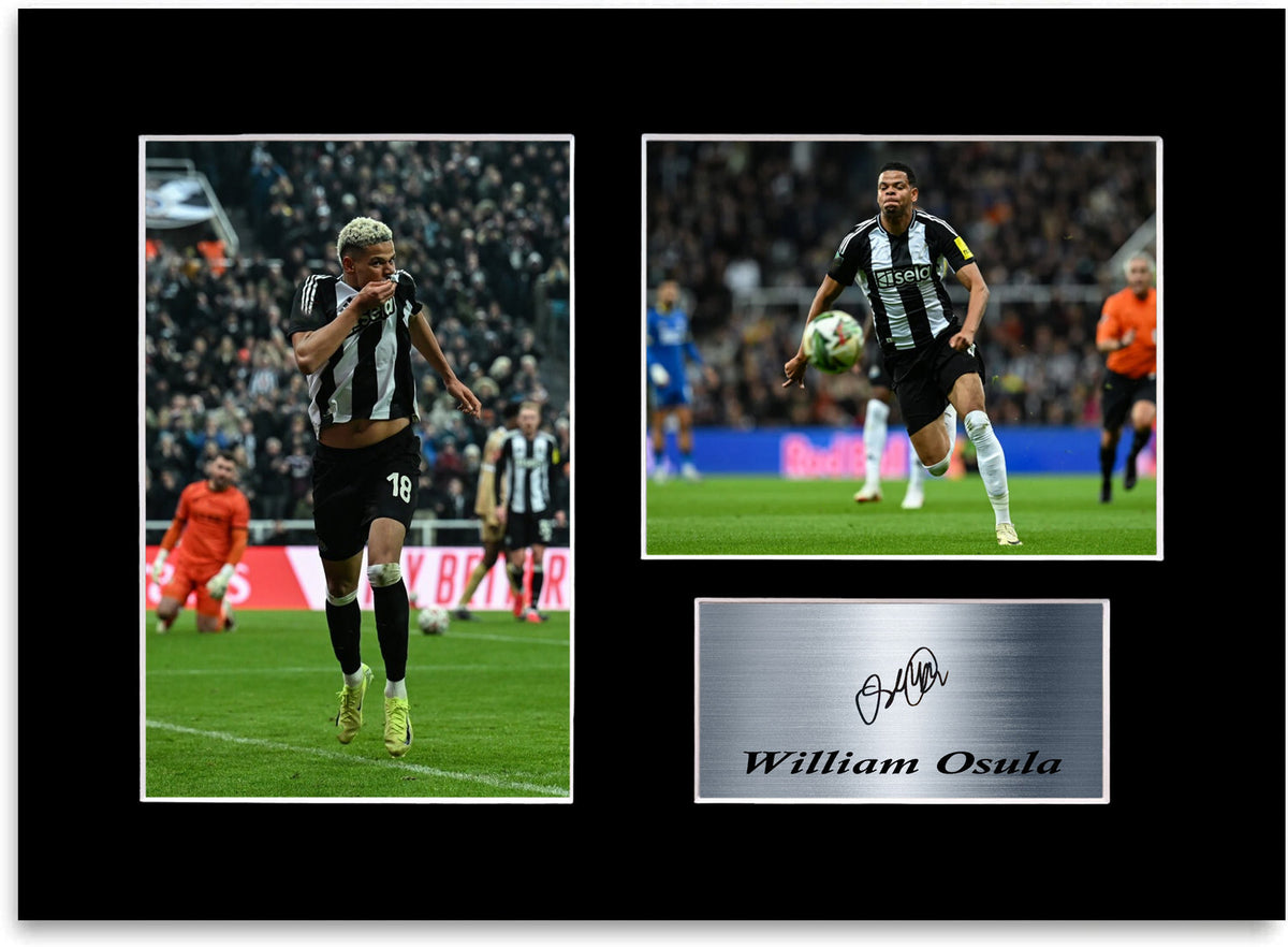William Osula Newcastle Football Player mounted display by LJW Prints