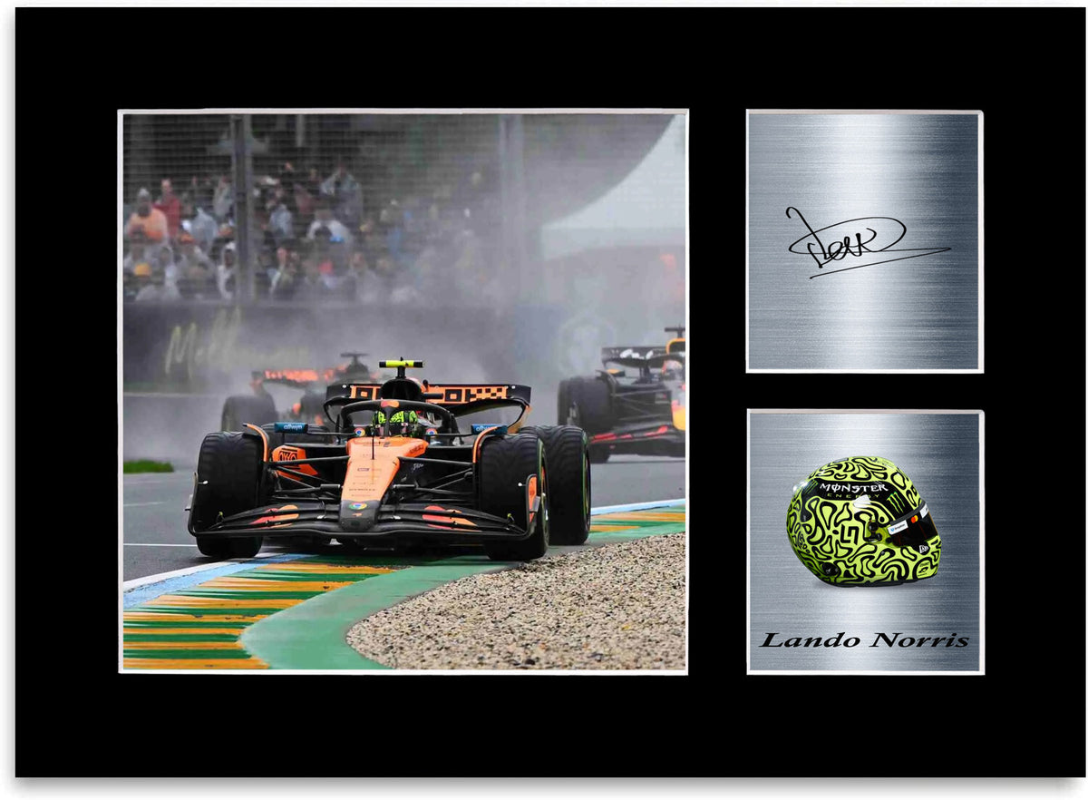 Lando Norris World Champion 2025 For F1 Fans mounted display by LJW Prints