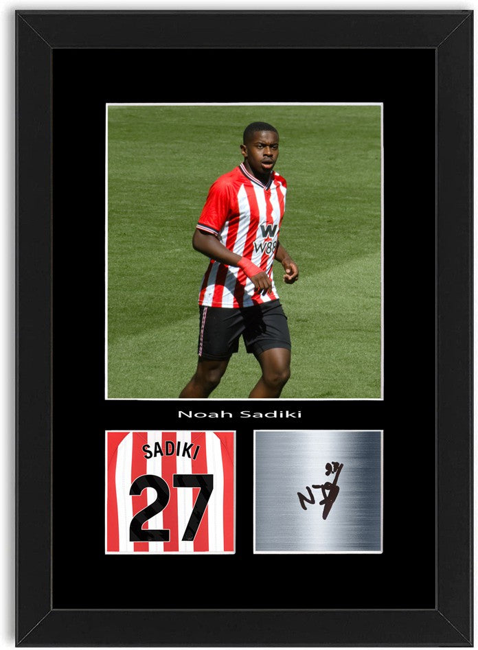 Noah Sadiki Football Player Poster Signed Print Photo A4 Wall Art Framed