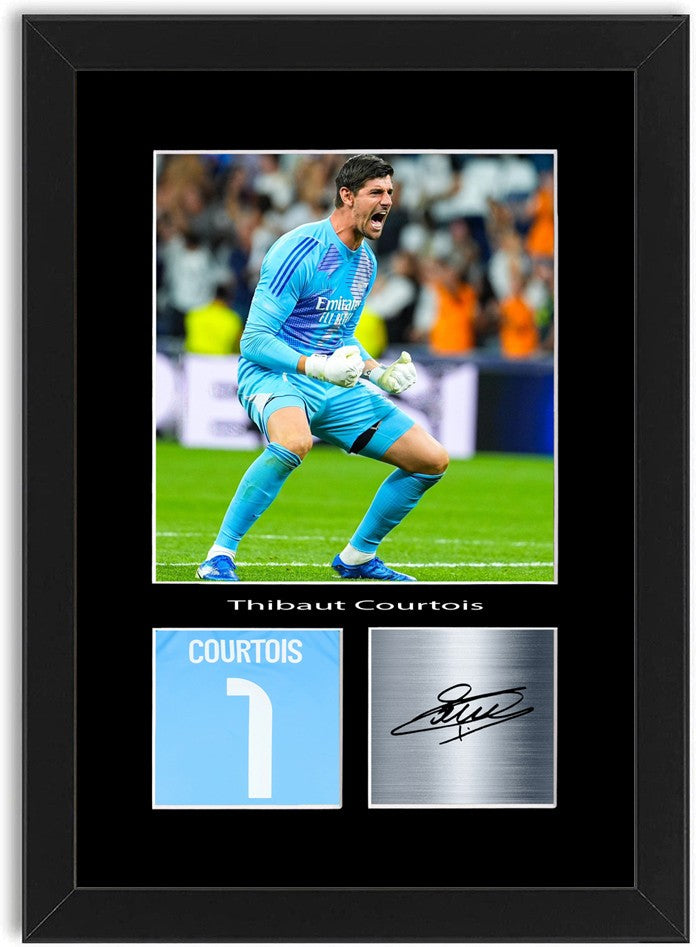 Thibaut Courtois Football Player framed print by LJW Prints