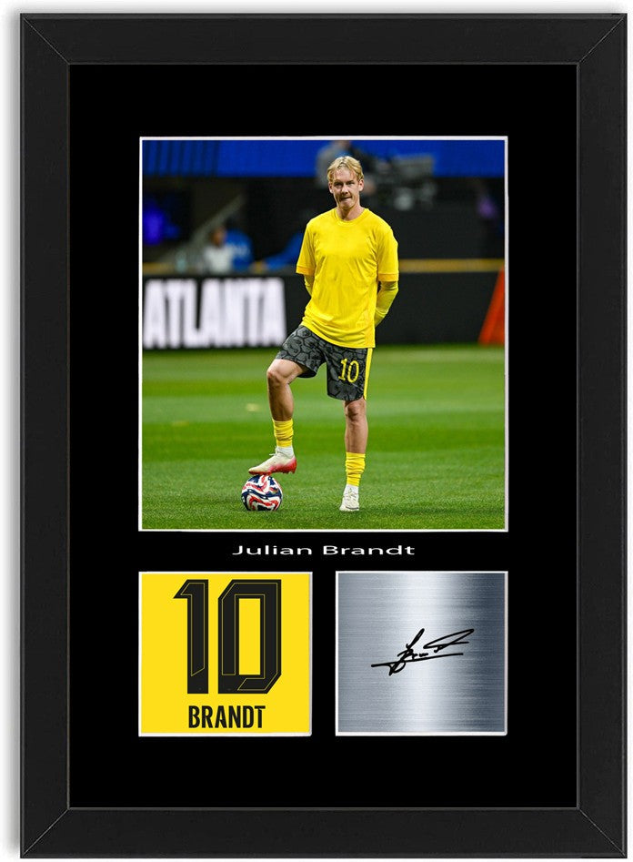 Julian Brandt Football Player Poster Signed Print Photo A4 Wall Art Framed