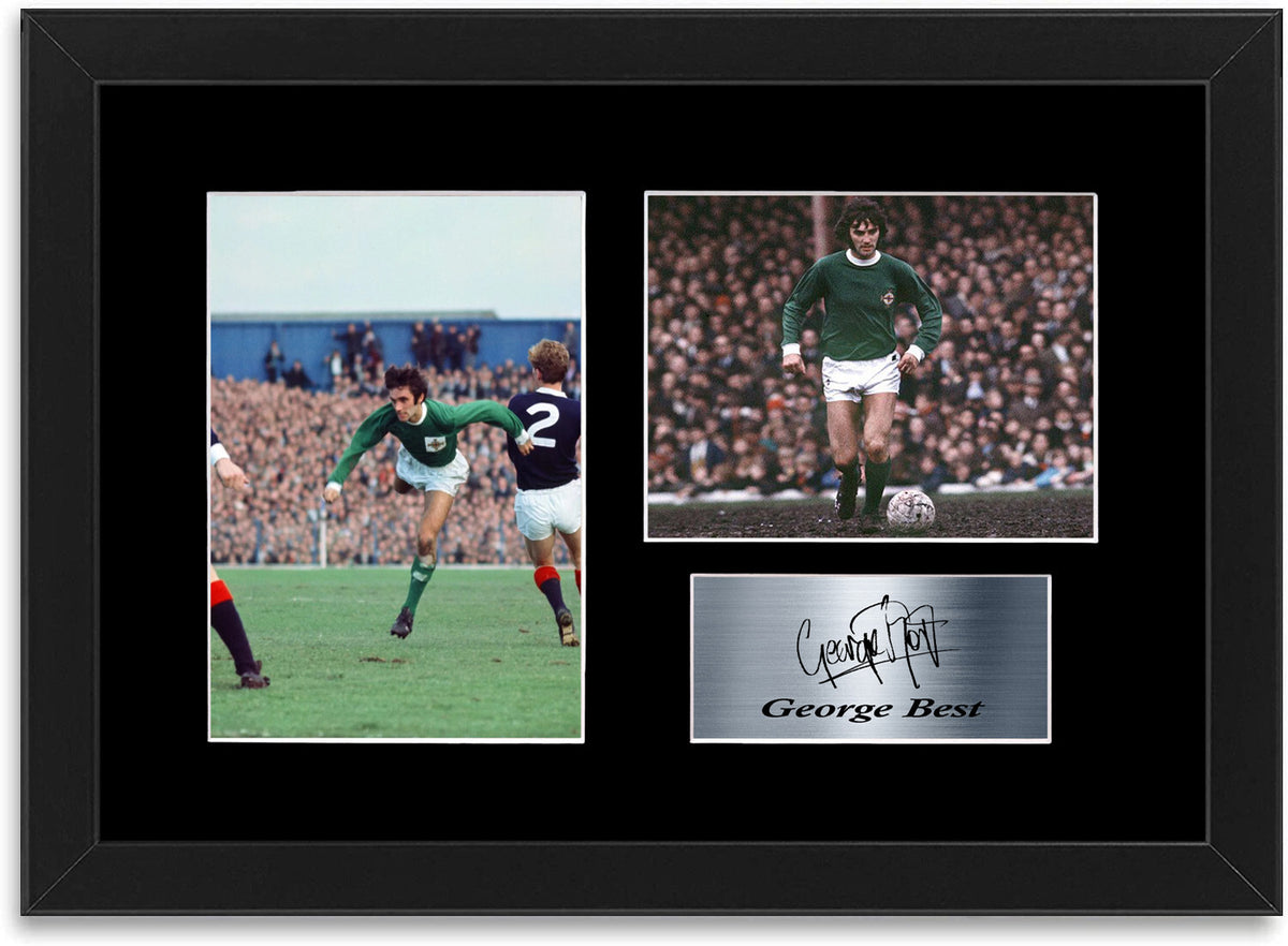 George Best Football Player A4 Printed Signed Photo Display Mount Poster Framed