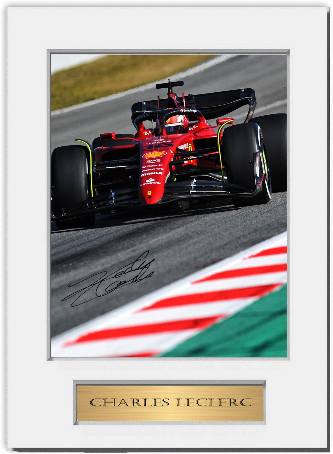 Charles Leclerc Ferrari F1 Driver 2022 Car Signed Photo Display Mount A4