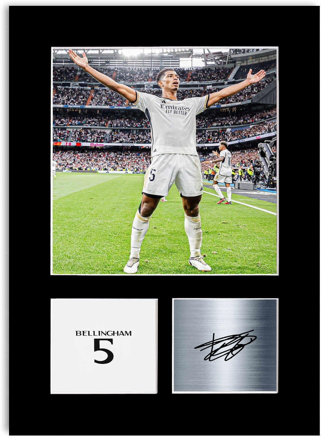 Jude Bellingham Real Madrid Football Player mounted display by LJW Prints