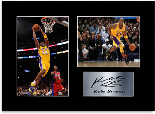 Kobe Bryant Basketball A4 Printed Signed Autograph Photo Display Mount Gift