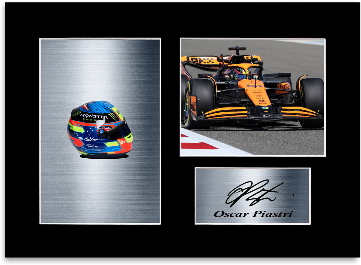 Oscar Piastri Formula 1 Driver 2024 Helmet mounted display by LJW Prints