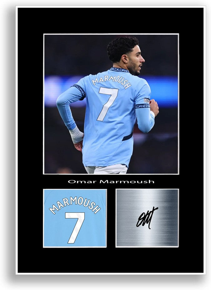 Omar Marmoush Football Player Poster Signed Print Photo A4 Wall Art Gift Idea