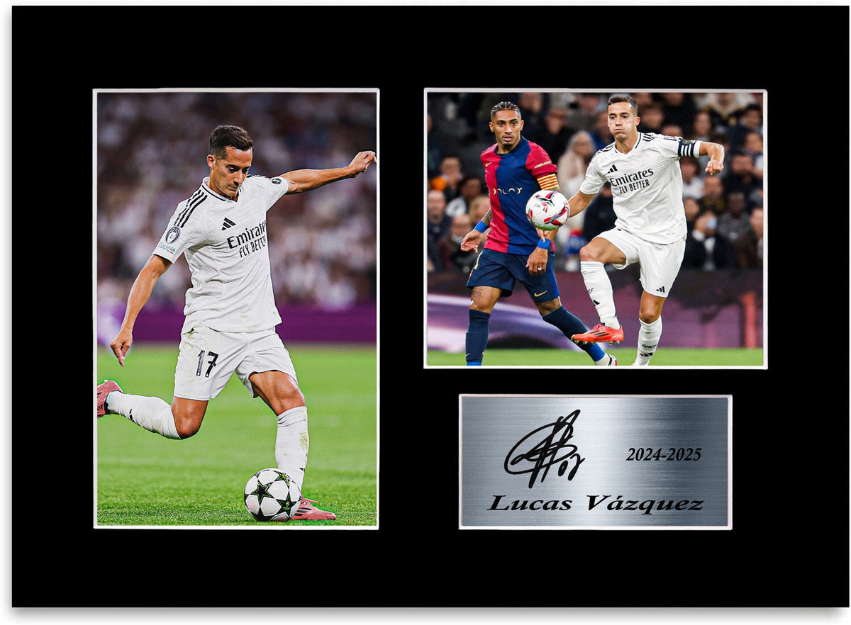Lucas Vazques Real Madrid Football Player mounted display by LJW Prints