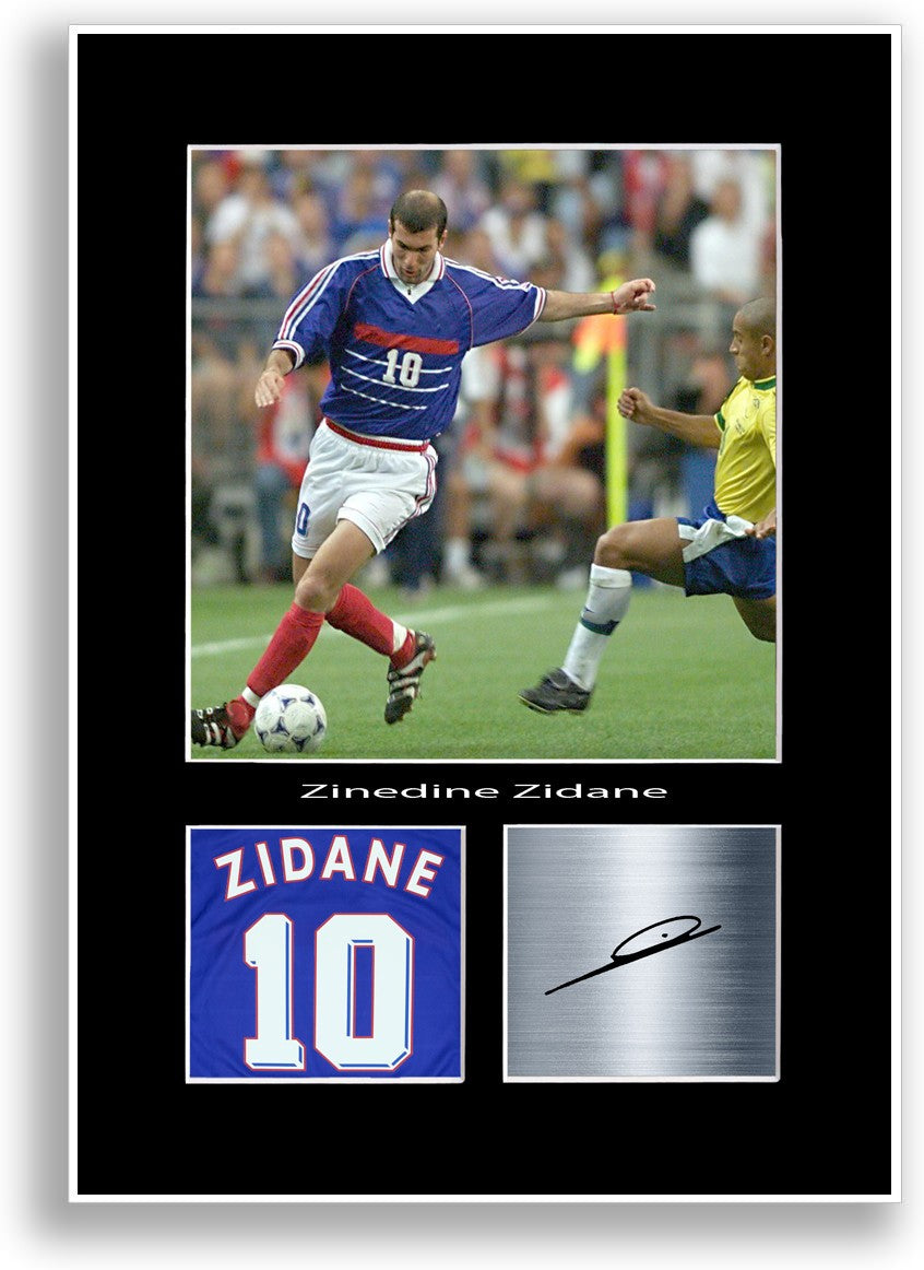 Zinedine Zidane Football Player Poster Signed Print A4 Photo Wall Art Gift Idea
