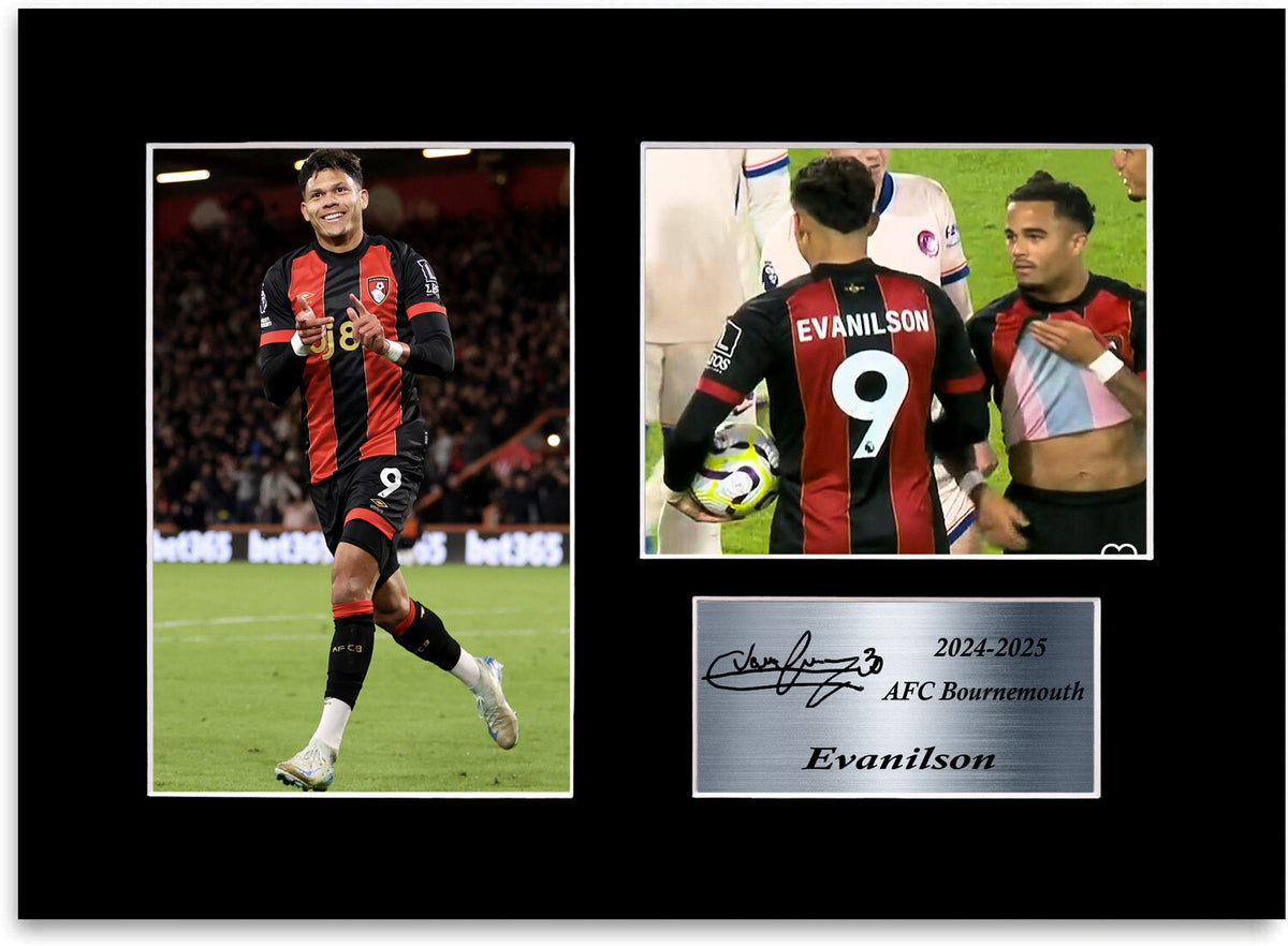 Evanilson Bournemouth Player mounted display by LJW Prints