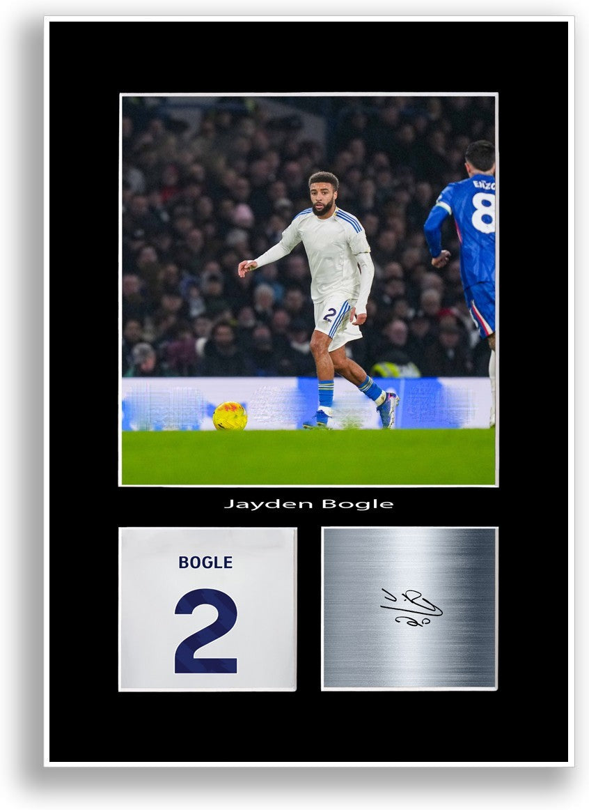 Jayden Bogle Football Player Leeds Poster Signed Print Photo Wall Art A4