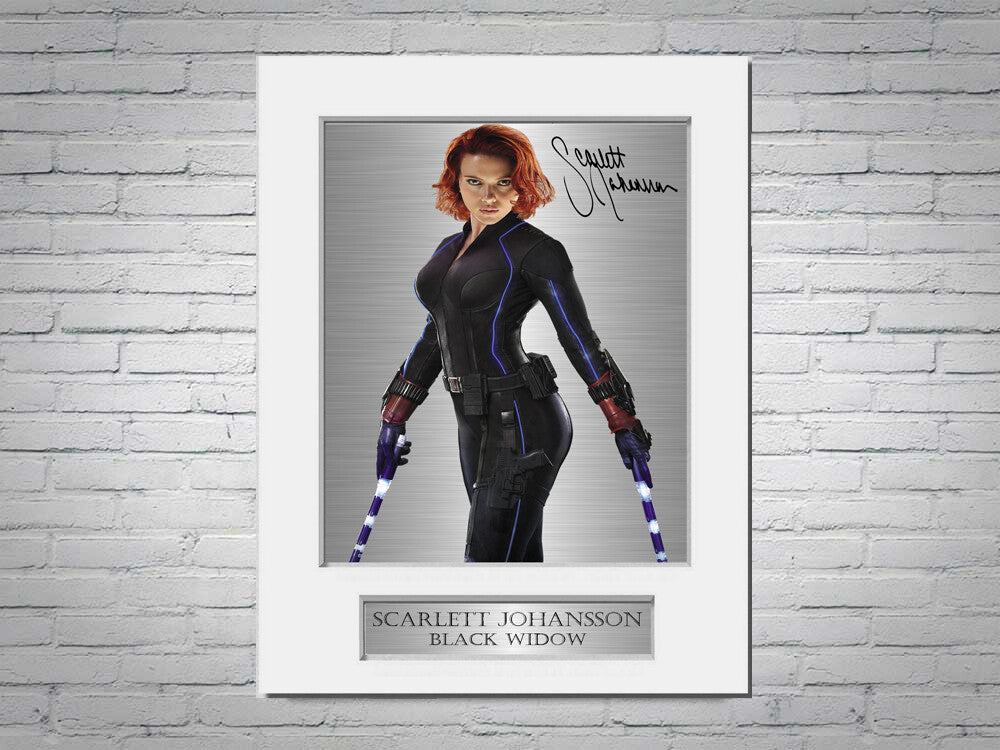 Scarlett Johansson Black Widow Signed Photo Display Mount A4 