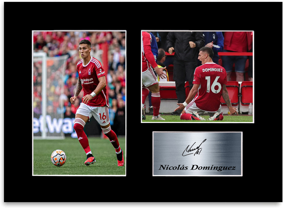 Nicolas Dominguez Nottingham Forest Player framed print by LJW Prints