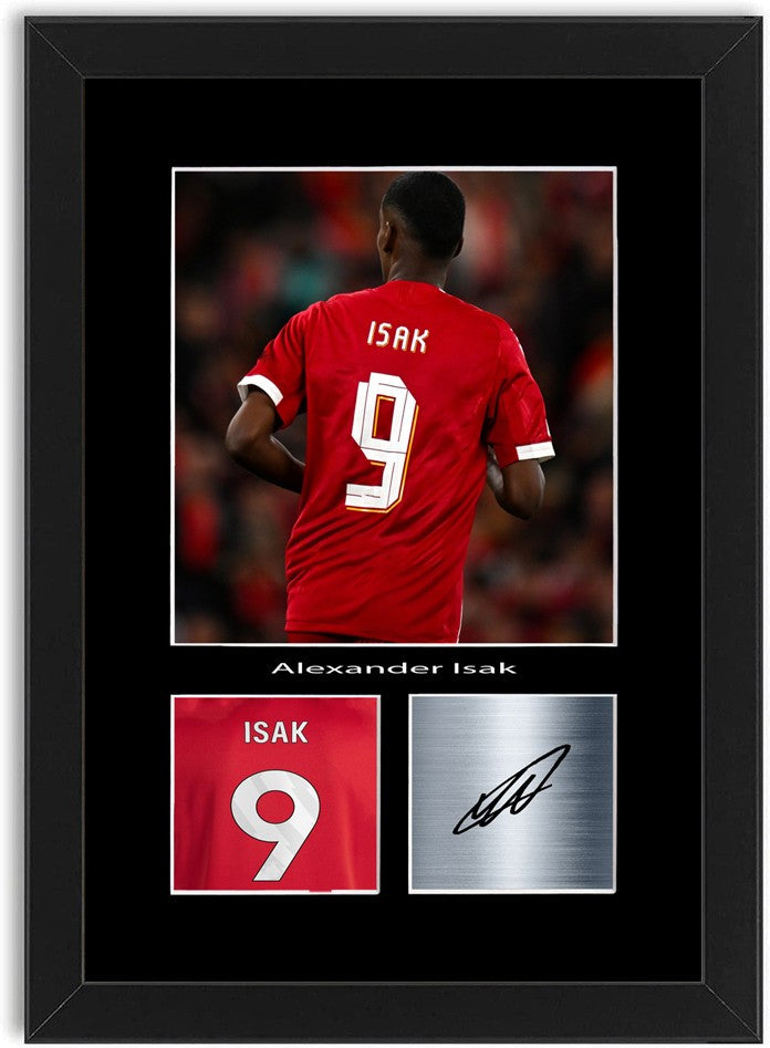Alexander Isak Football Player Poster Signed Print Photo A4 Wall Art Framed