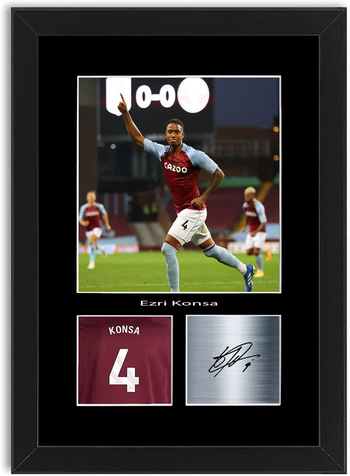 Ezri Konsa Football Player Poster Signed Print Photo A4 Wall Art Framed