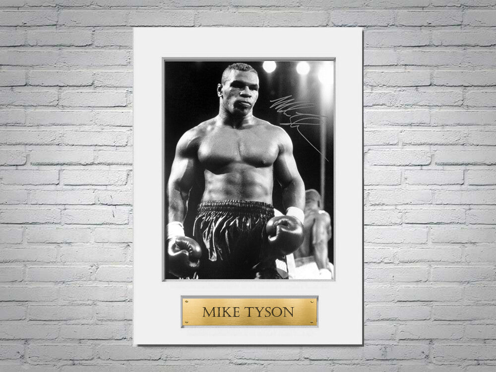 Mike Tyson Printed Signed Autograph Photo Display Mount Gift