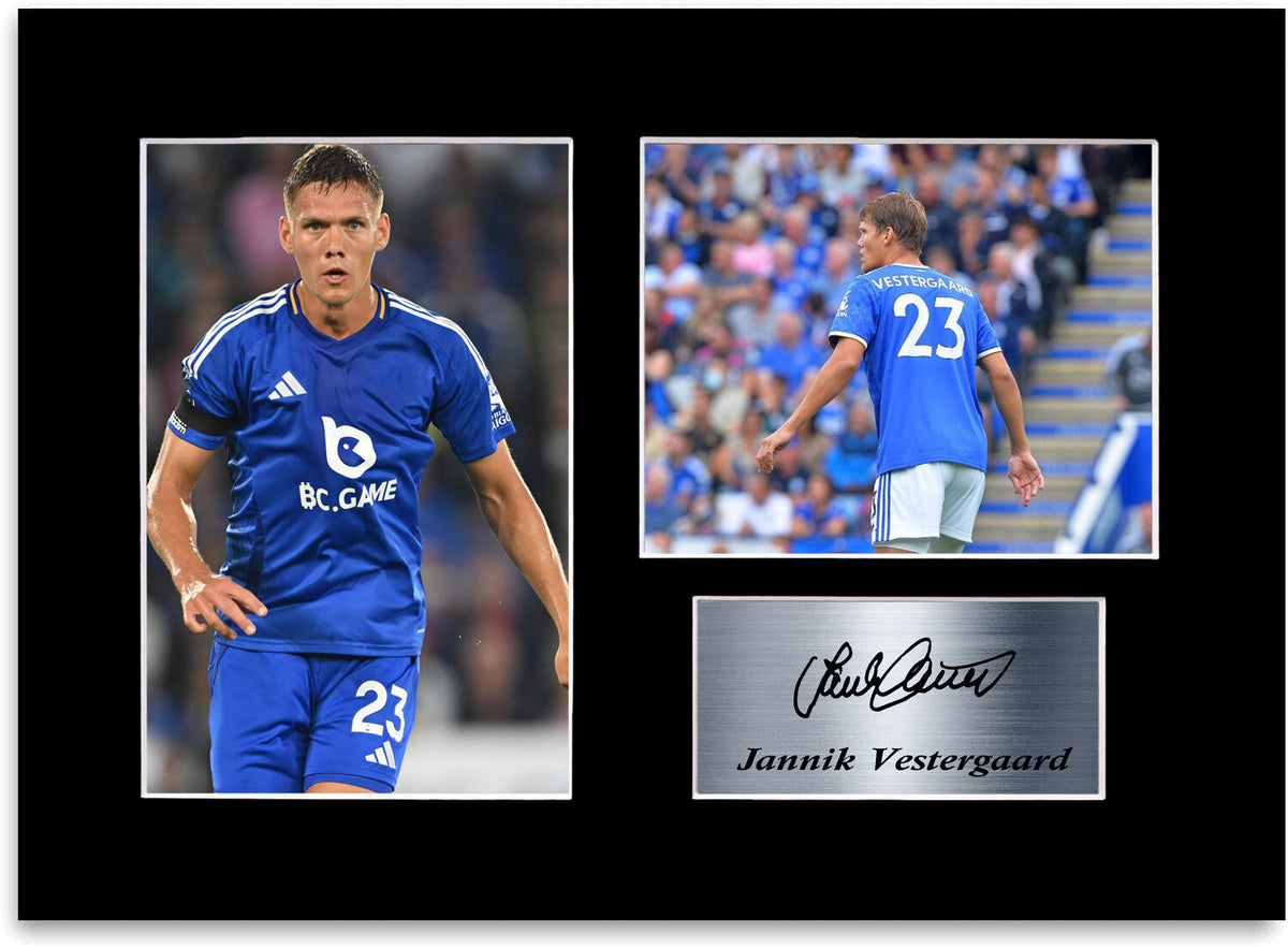 Jannik Vestergaard Leicester Player mounted display by LJW Prints
