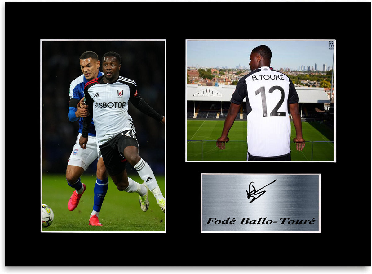 Fode Ballo Toure Fulham Player framed print by LJW Prints