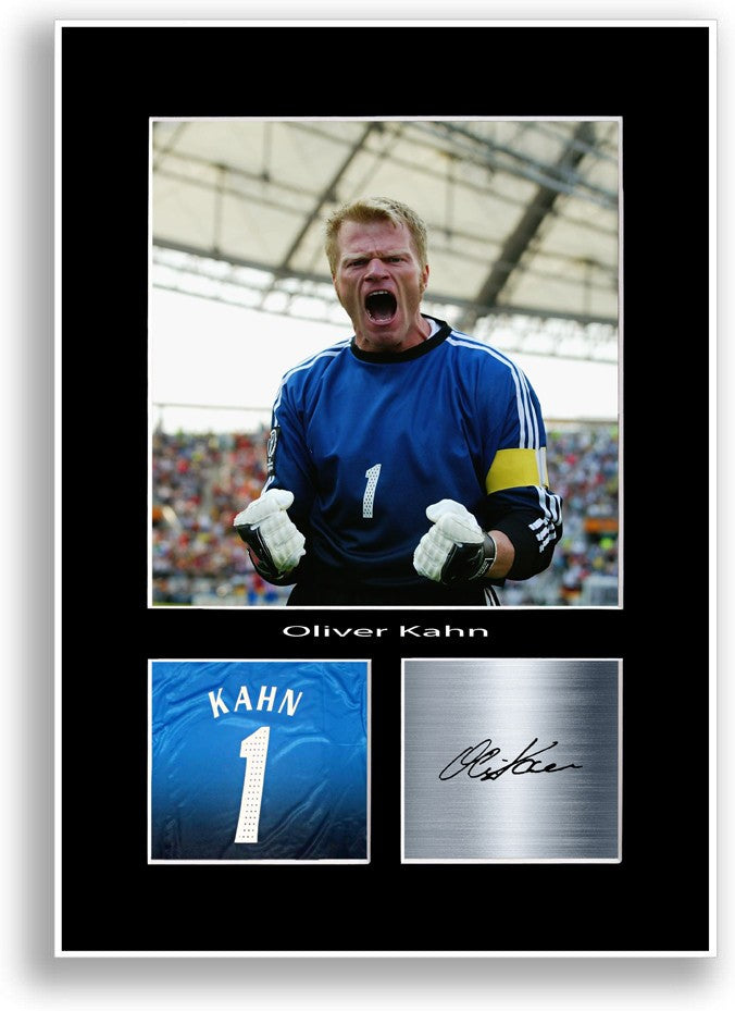 Oliver Kahn Football Player Poster Signed Print A4 Photo Wall Art Gift Idea