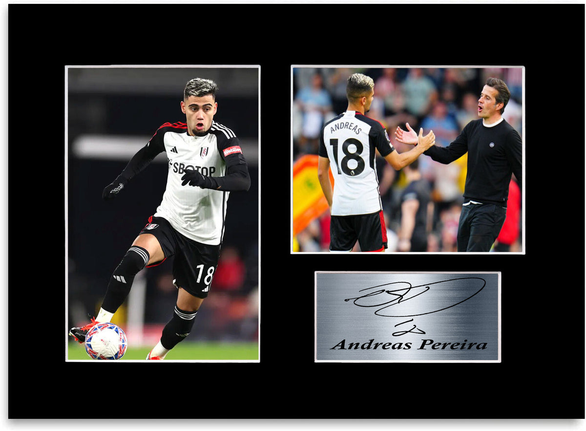 Andreas Pereira Fulham Player framed print by LJW Prints
