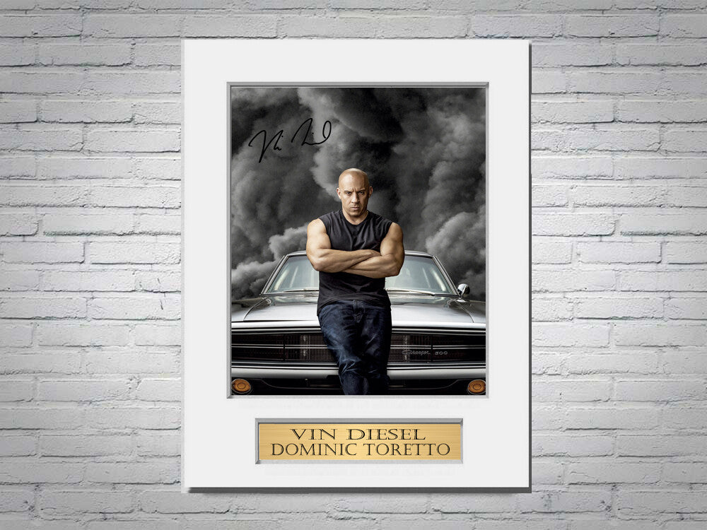 Vin diesel Dominic Toretto Signed Photo Display Mount A4 