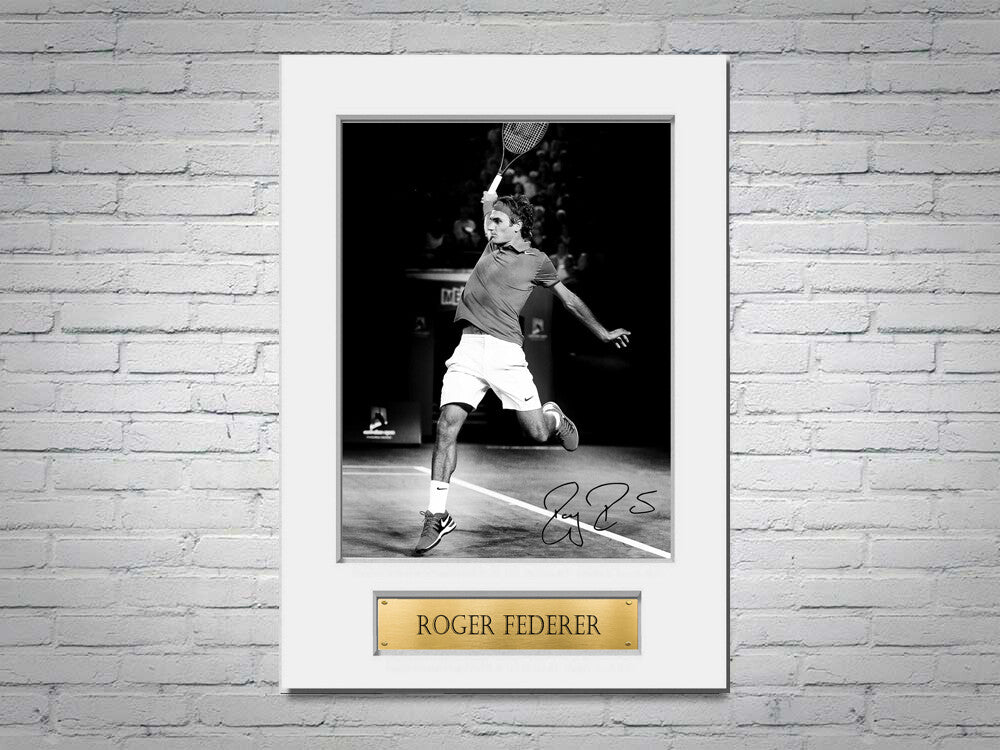 Roger Federer Tennis A4 Printed Signed Autograph Photo Display Mount Gift
