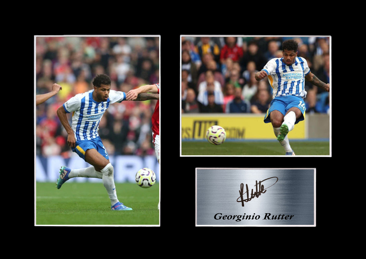Georginio Rutter Brighton Player mounted display by LJW Prints