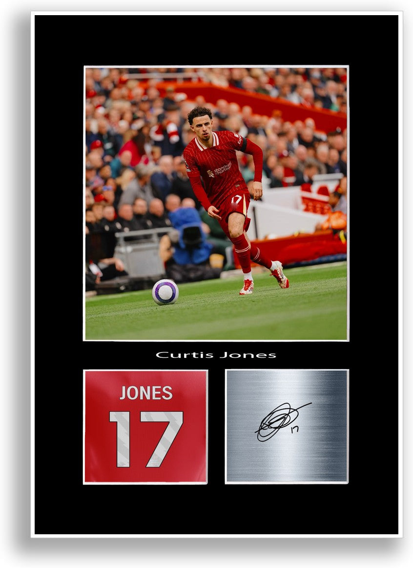 Curtis Jones Football Player Poster Signed Print Photo A4 Wall Art Gift Idea