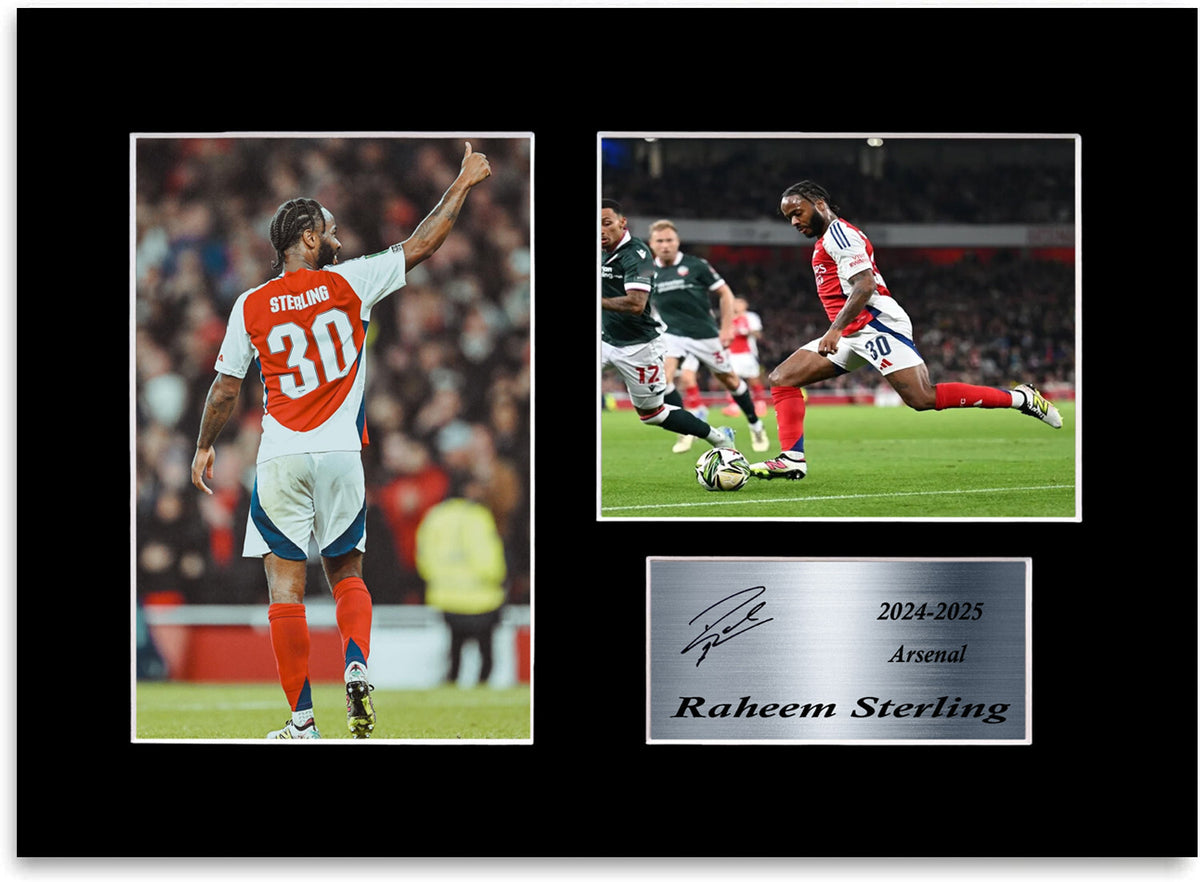 Raheem Sterling Arsenal Player Printed mounted display by LJW Prints