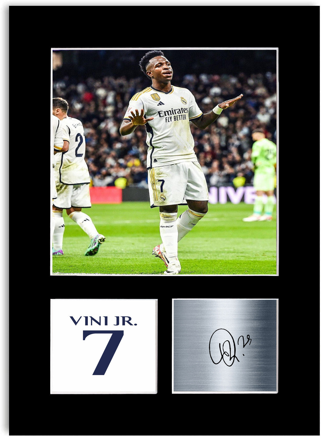 Vinicius Jr Vini Junior Football Player mounted display by LJW Prints