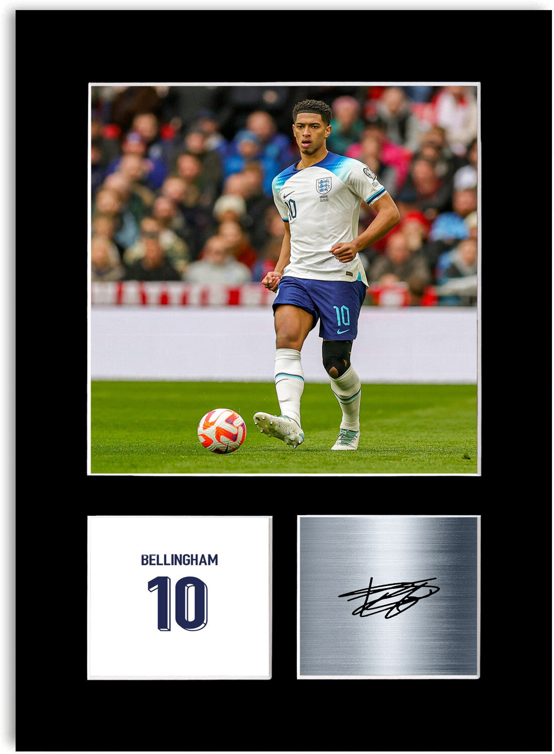 Jude Bellingham Football Player England mounted display by LJW Prints