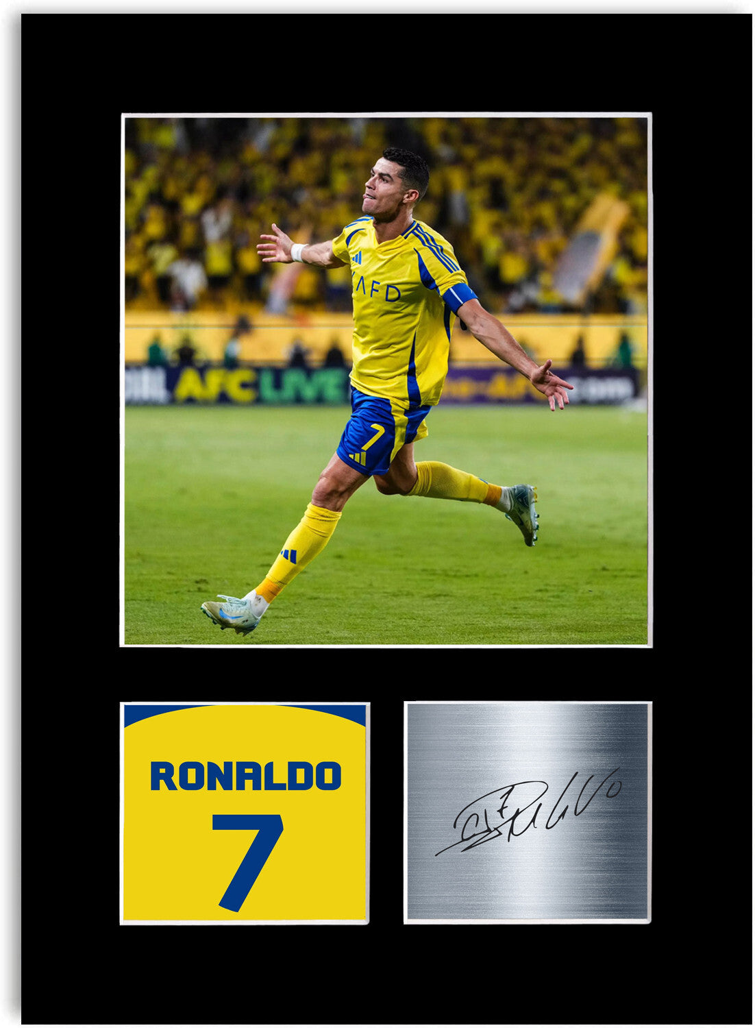 Cristiano Ronaldo Al Nassr Player Printed mounted display by LJW Prints