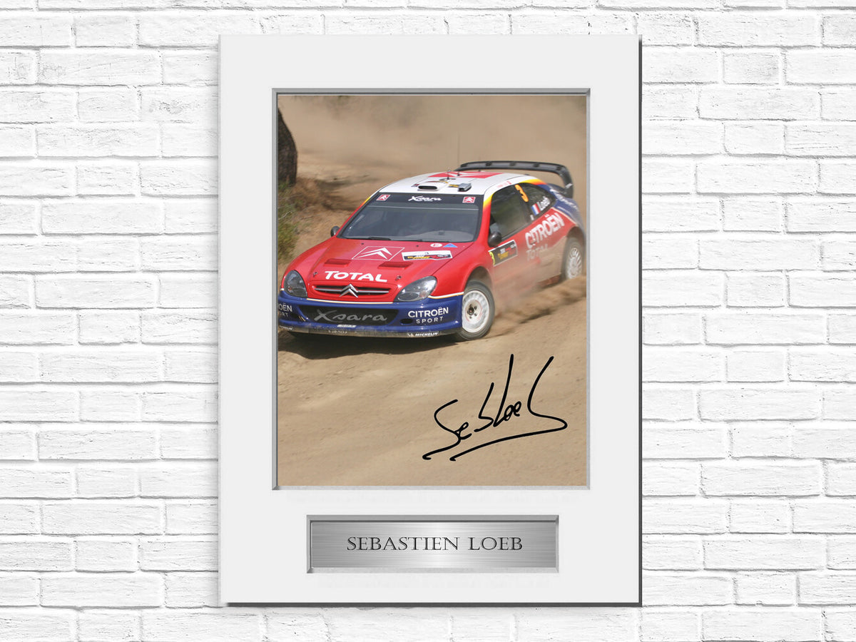 Sebastien Loeb WRC World Rally Champion Signed Photo Display Mount A4 
