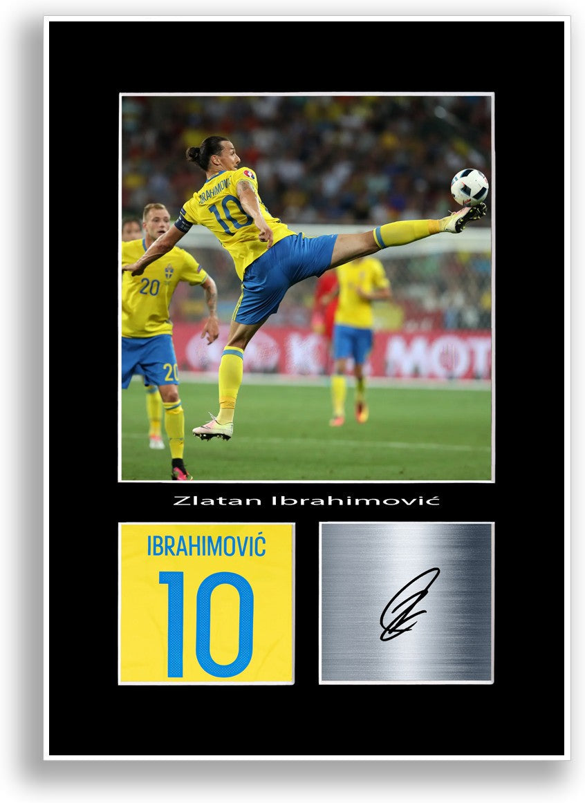 Zlatan Ibrahimovic Football Player Poster Signed Print Photo Wall Art Gift Idea