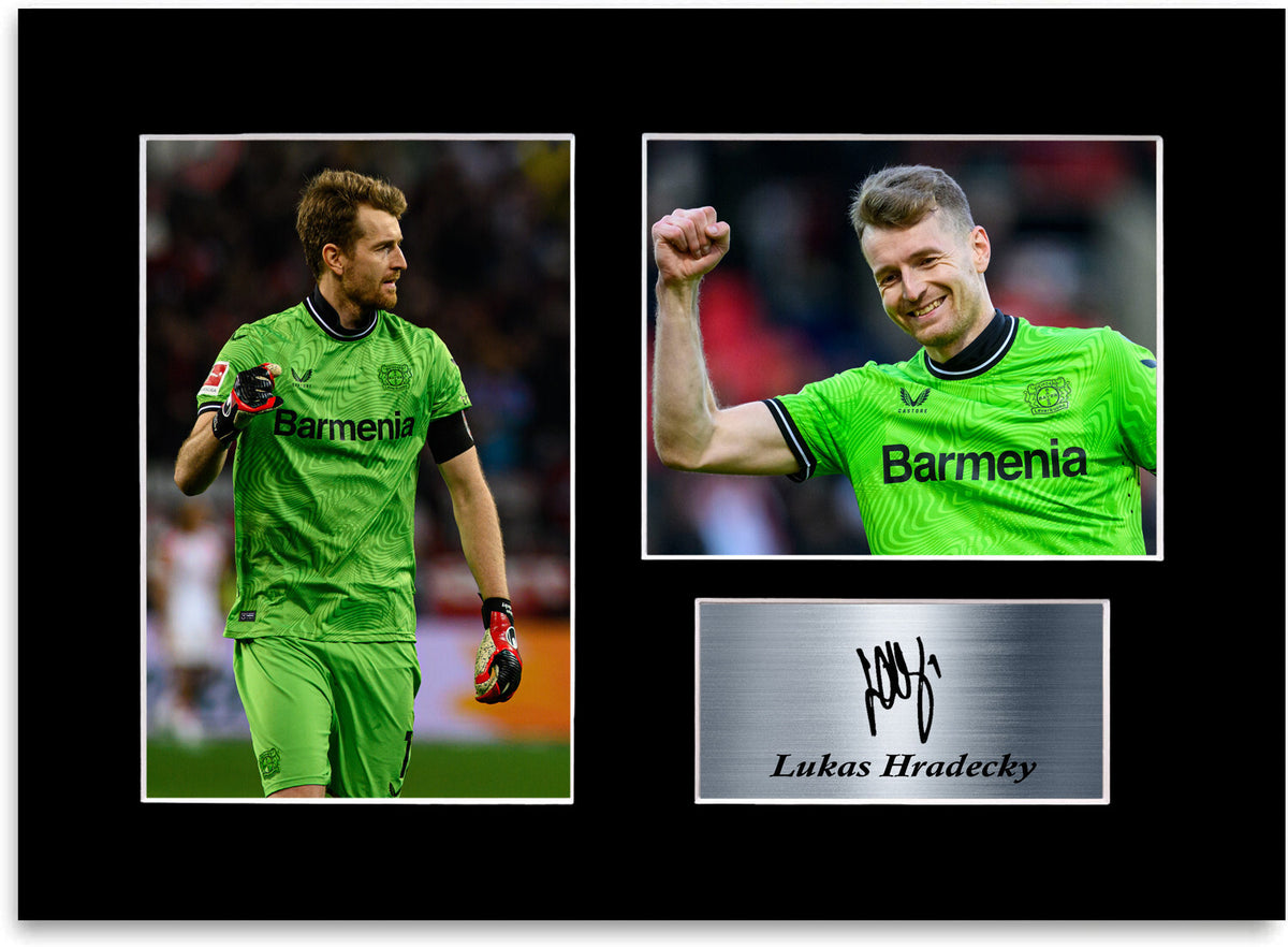 Lukas Hradecky Leverkusen Football Player 2024 mounted display by LJW Prints