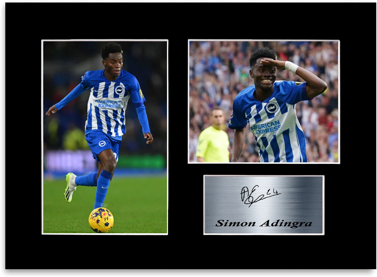 Simon Adingra Brighton Player mounted display by LJW Prints