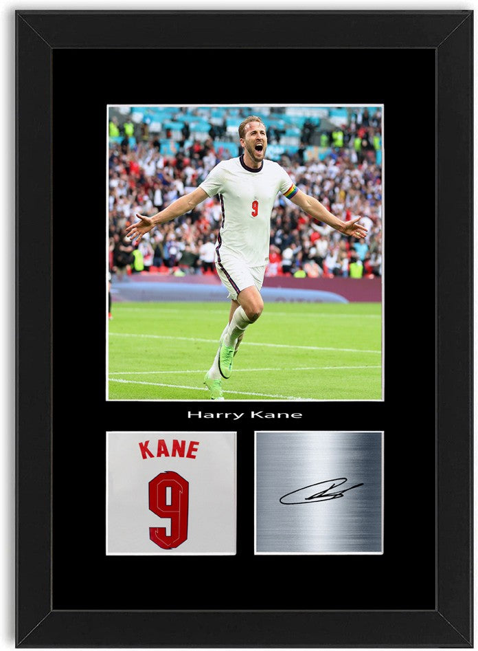 Harry Kane England Football Poster Signed Print Photo A4 Wall Art Framed