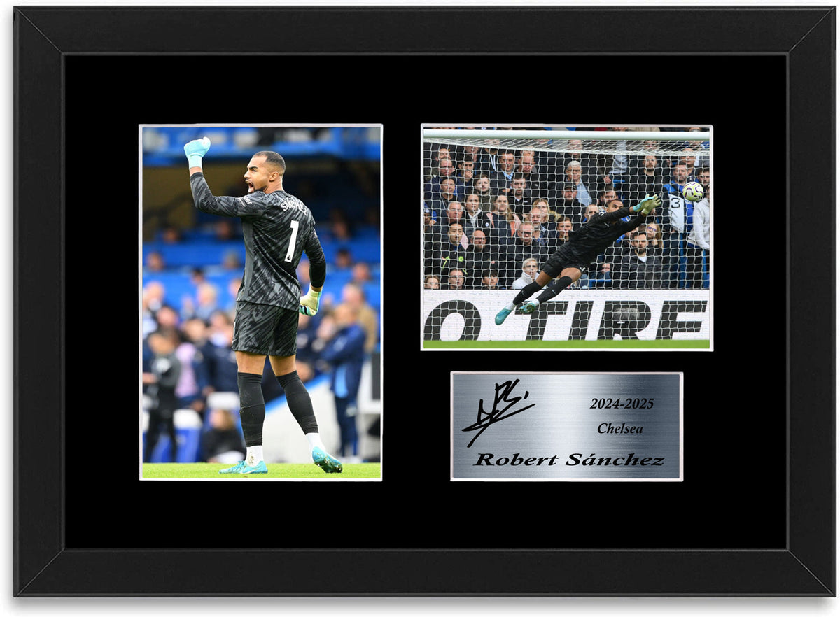 Robert Sanchez Chelsea Player framed print by LJW Prints