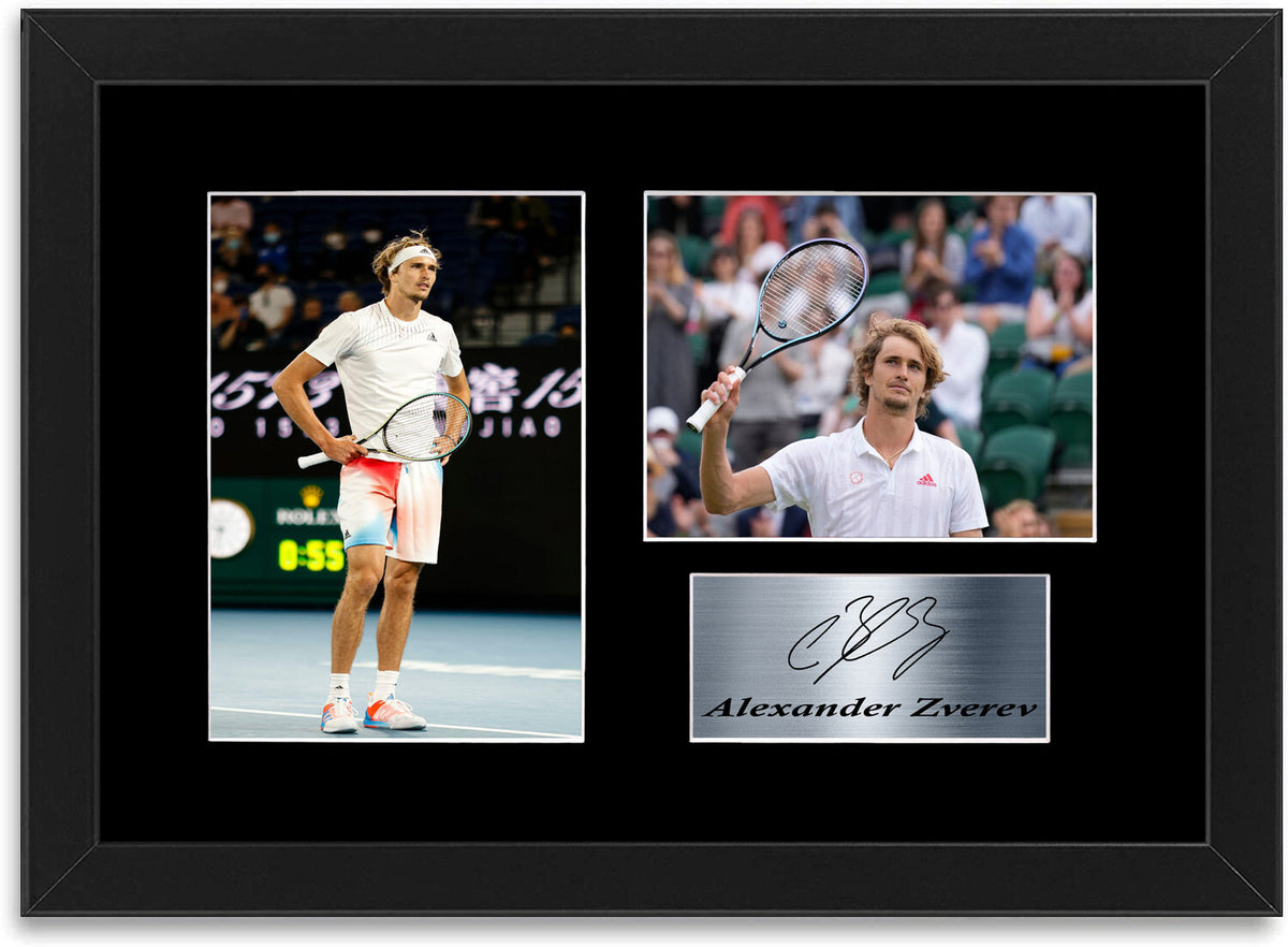 Alexander Zverev Tennis Player Signed Autograph Photo Display Mount Framed A4
