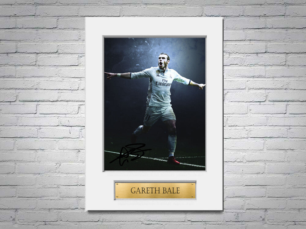 Gareth Bale A4 Printed Signed Autograph Photo Display Mount Gift