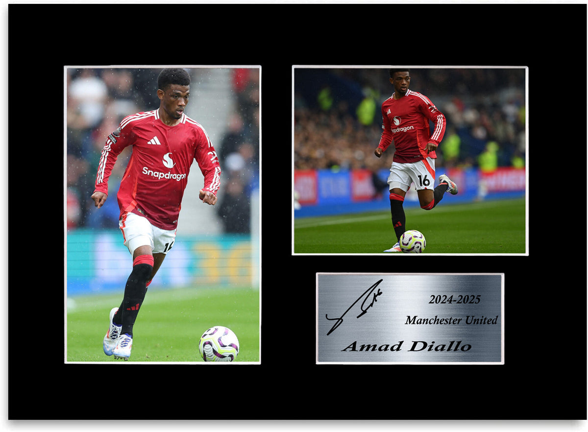 Amad Diallo Man United Player mounted display by LJW Prints