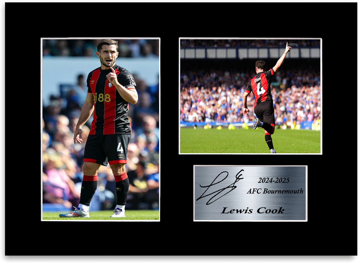 Lewis Cook Bournemouth Player mounted display by LJW Prints