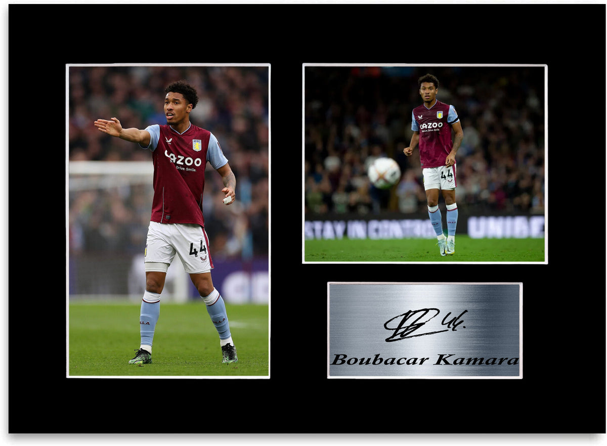 Boubacar Kamara Aston Villa Player mounted display by LJW Prints